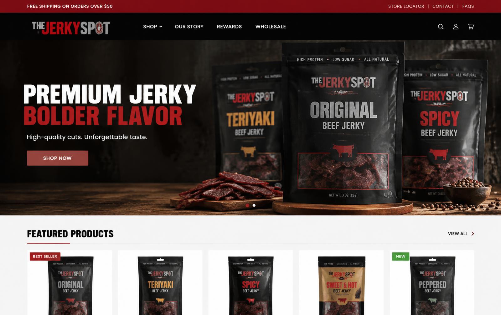 The Jerky Spot commerce storefront